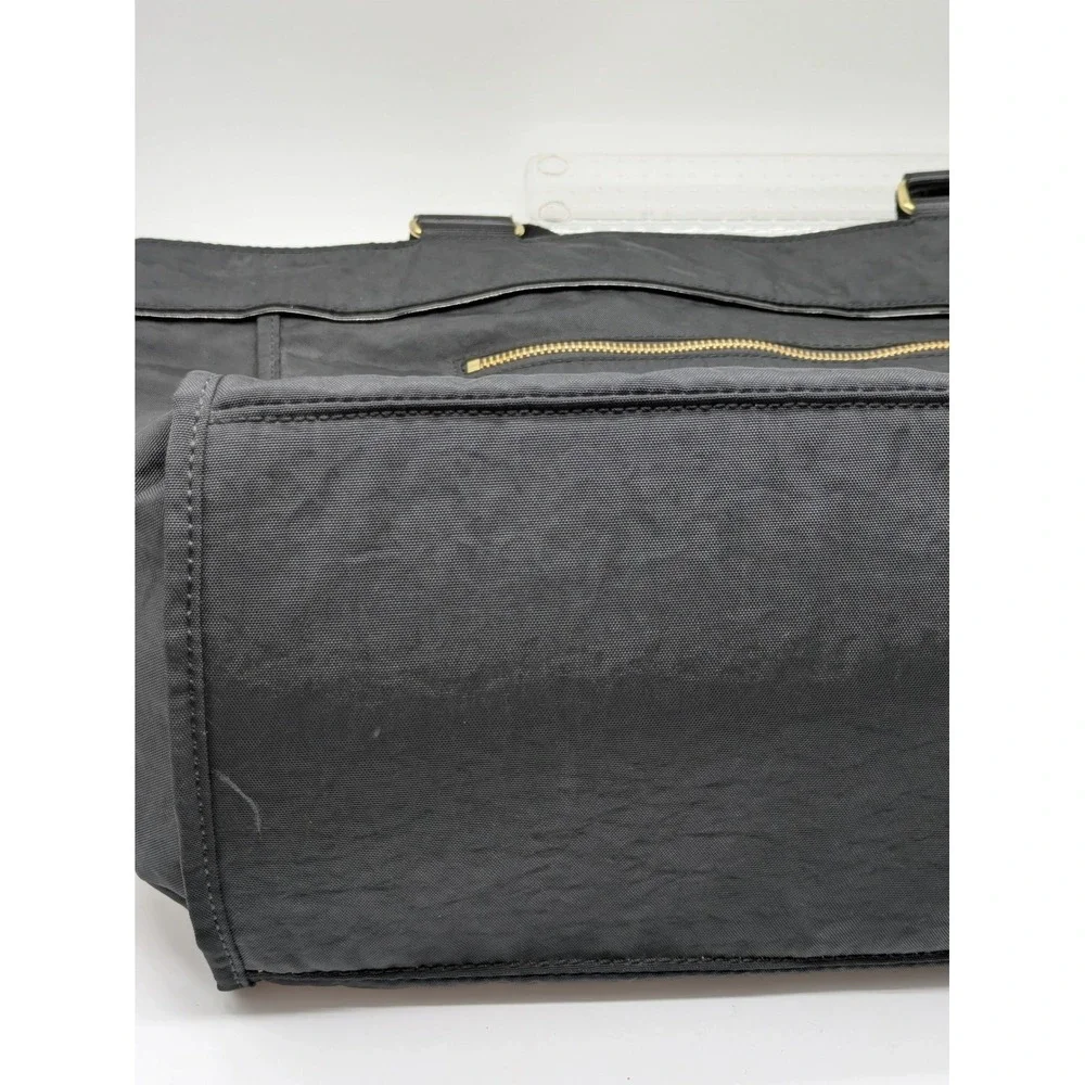 Kipling Black Nylon Laptop Tote Shoulder Bag Travel Work Gold Hardware 20x12